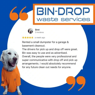 Bin-Drop User Bret 5-Stars Rating and Testimonial on Google Business Profile